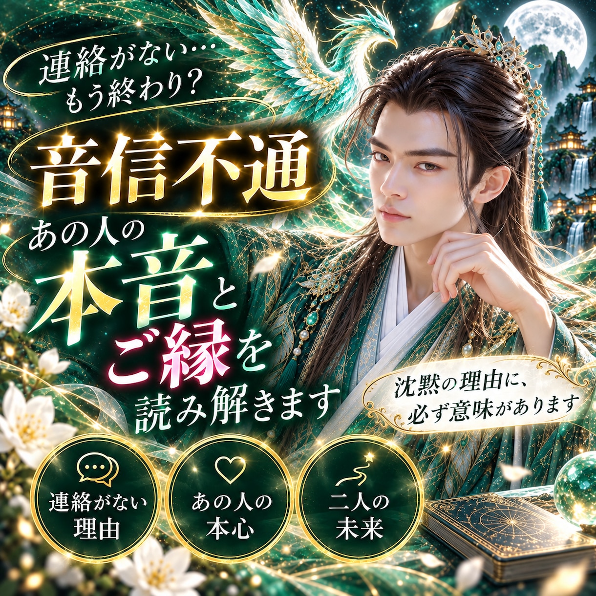 音信不通｜あの人の本音とご縁の流れを読み解きます 連絡が途絶えた理由・今の気持ち・再び動く兆しを丁寧に視ます イメージ2