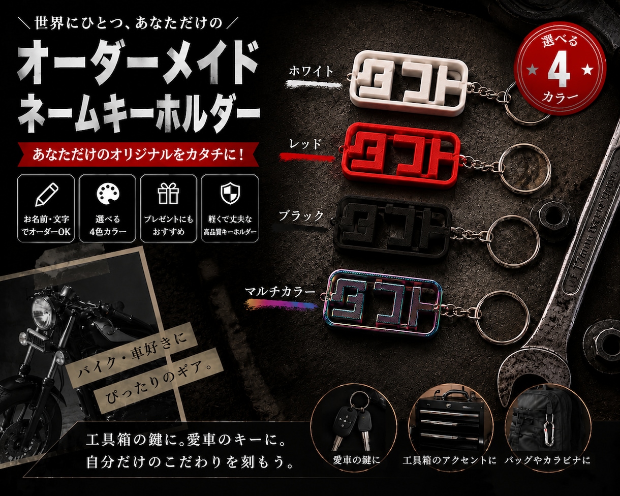 オリジナルキーホルダーを制作致します 「あなただけのオリジナル」を3Dプリンターで形にします。 イメージ1