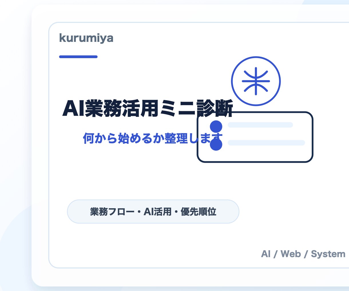 AI業務活用を診断します AI活用で何から始めるか整理します イメージ2
