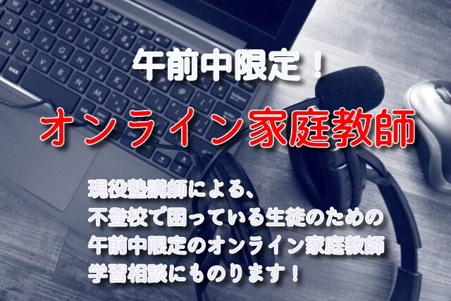 午前中オンラインで不登校の生徒の学習の面倒を見ます 現役塾講師による午前中のオンライン家庭教師 イメージ1