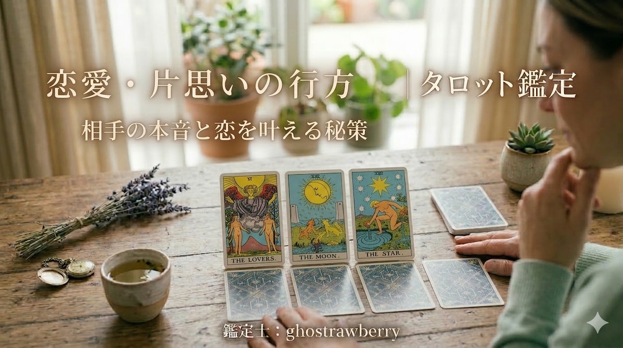 恋愛占い｜タロットで相手の本音と秘策を導きます 迷える恋心をタロットと言葉で解きほぐし、幸せへの道筋を明確に イメージ1