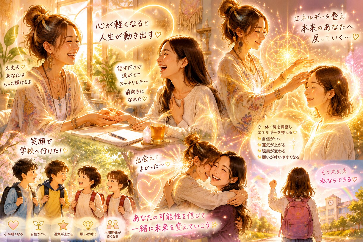 本来のお子様に戻し不登校を克服しお手伝いを致します 本来のあなたを呼び覚まし、人生の流れを変えるセッションです。 イメージ1
