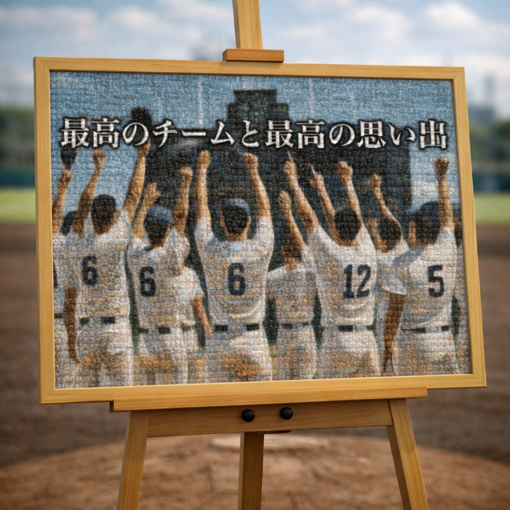 部活の思い出写真で感動のモザイクアートを作ります 最安値⭐︎即日納品可⭐︎印刷郵送可⭐︎額縁可⭐︎高画質 イメージ1