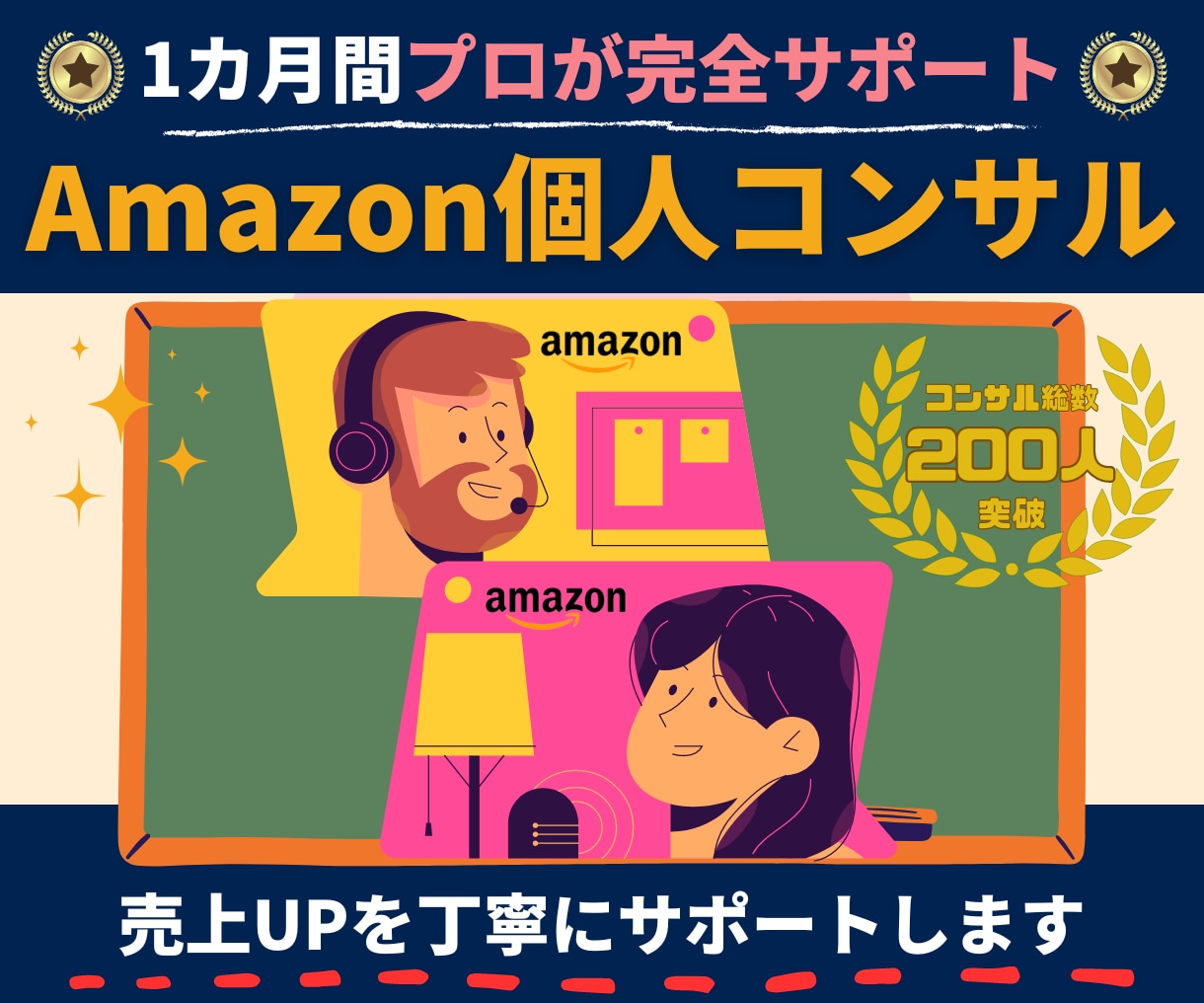 Amazon売上UPに向けて1カ月間コンサルします マンツーマンで丁寧にサポート/物販/初心者〜中級者向け/ イメージ1