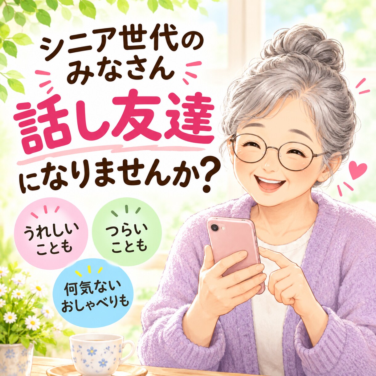 シニア世代の方、気軽におしゃべりできます 同世代だからこそ、分かり合えるおしゃべりをしましょう！ イメージ2