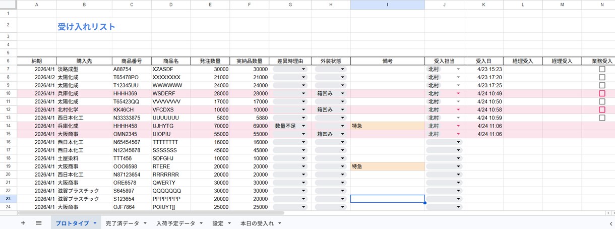 受け入れ状況が丸見え！受入進捗管理　DXします 異常検知で即メッセージ！ITが苦手な現場でも簡単入力できます イメージ4