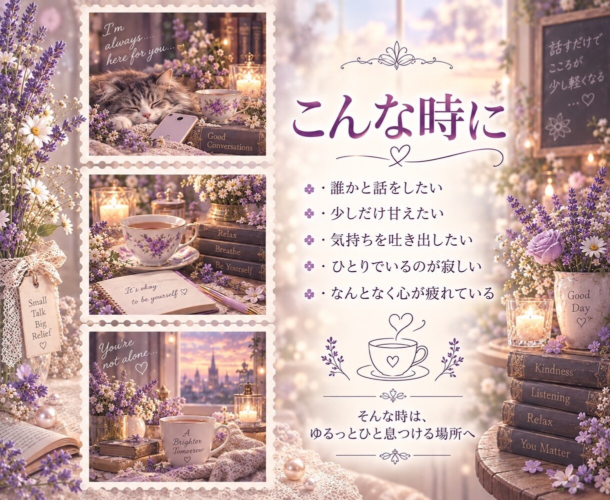 誰にも言えない想い、そっとお聴きします 誰かと話したい時に☕️心に寄り添う電話 イメージ2