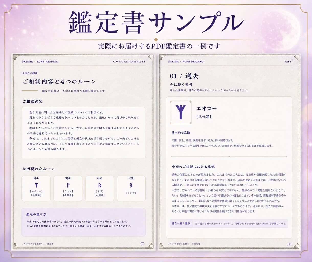 ノルンの予言✫4つのルーンで恋愛を読み解きます 過去・現在・未来・対策をPDF鑑定書でお届けします イメージ2