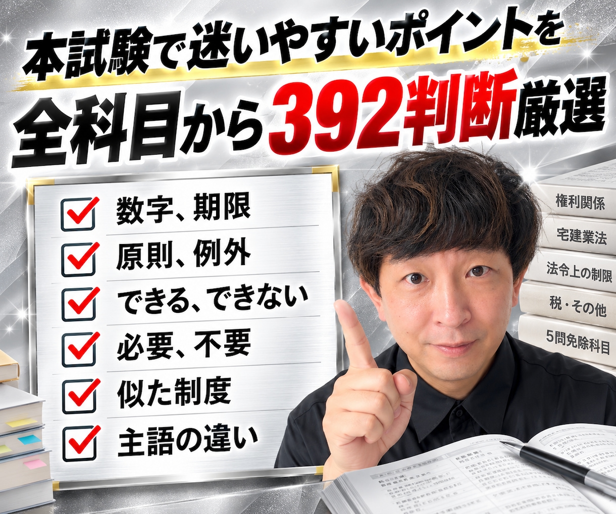 宅建本試験の「最後の2択」対策教材を提供します 2択までは絞れるのに最後に外してしまう方のための392の判断 イメージ6