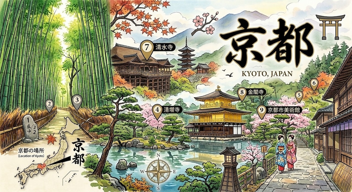 京都1日攻略！混雑回避×美食の旅プラン作成します 穴場スポットを効率よく！Mapピン＆行程付き イメージ1