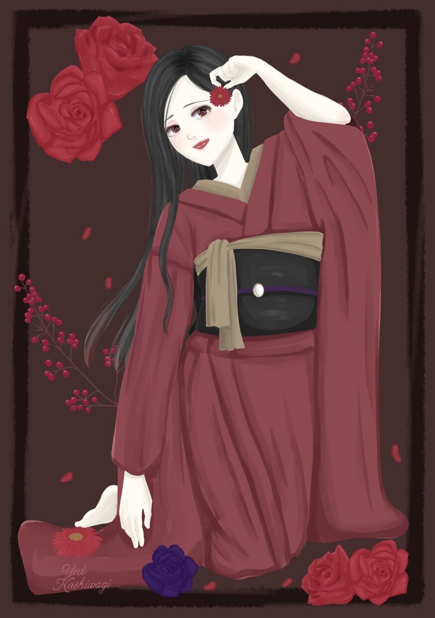 重厚な装飾×花の世界観イラスト制作します 好みの色と雰囲気指定でおまかせ制作します イメージ10
