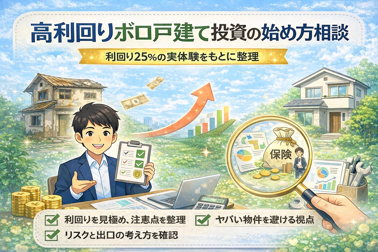 高利回りボロ戸建て投資の始め方相談のります 利回り25％の実体験をもとに整理 イメージ1