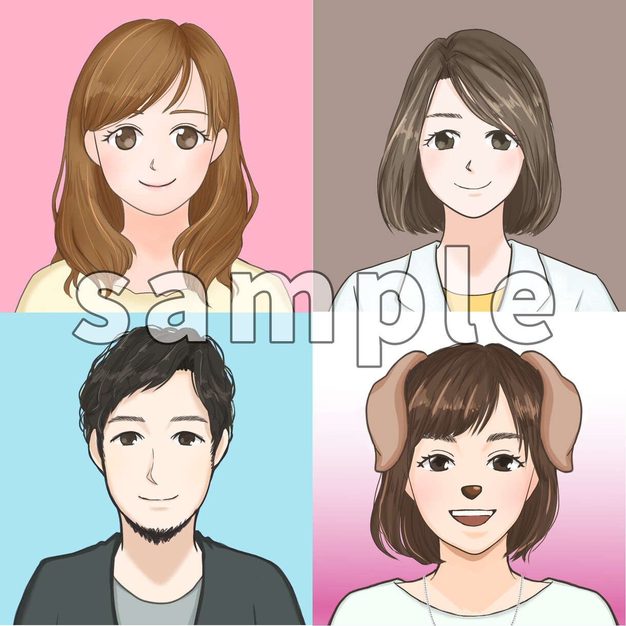 くっきり見やすい似顔絵を描きます 印象に残るイラストを作成します！アイコンにおすすめです！ イメージ3