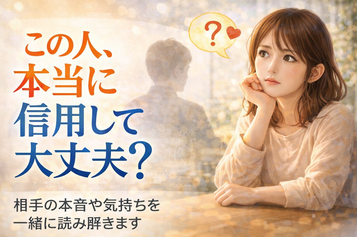 この人本当に信用して大丈夫？本質から分析します この人どういう人？本当に信頼できる？本質を分析します。 イメージ1