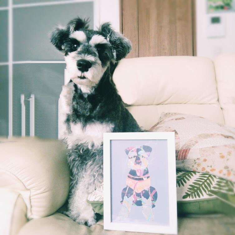 うちの子を貼り絵に☆貼り絵でペット似顔絵作ります プレゼントや記念日のお祝いにも！温かみのある貼り絵似顔絵 イメージ3