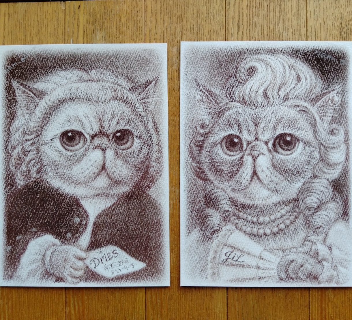 ほっこりセピア調うちの子似顔絵 パステルで描きます 写真には残らない、そのコのぬくもりを一枚のイラストに イメージ9
