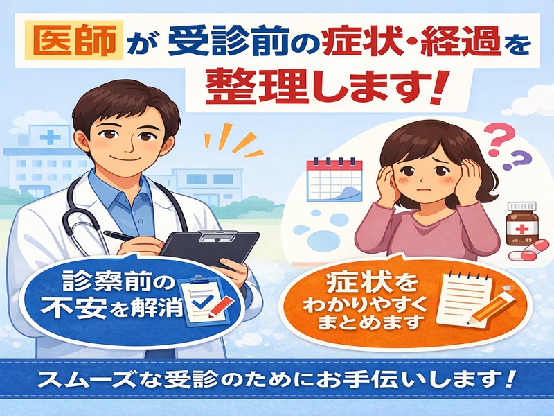 医師目線から、病院受診前の症状整理をサポートします 病院に行った時間を無駄にしない！ イメージ1