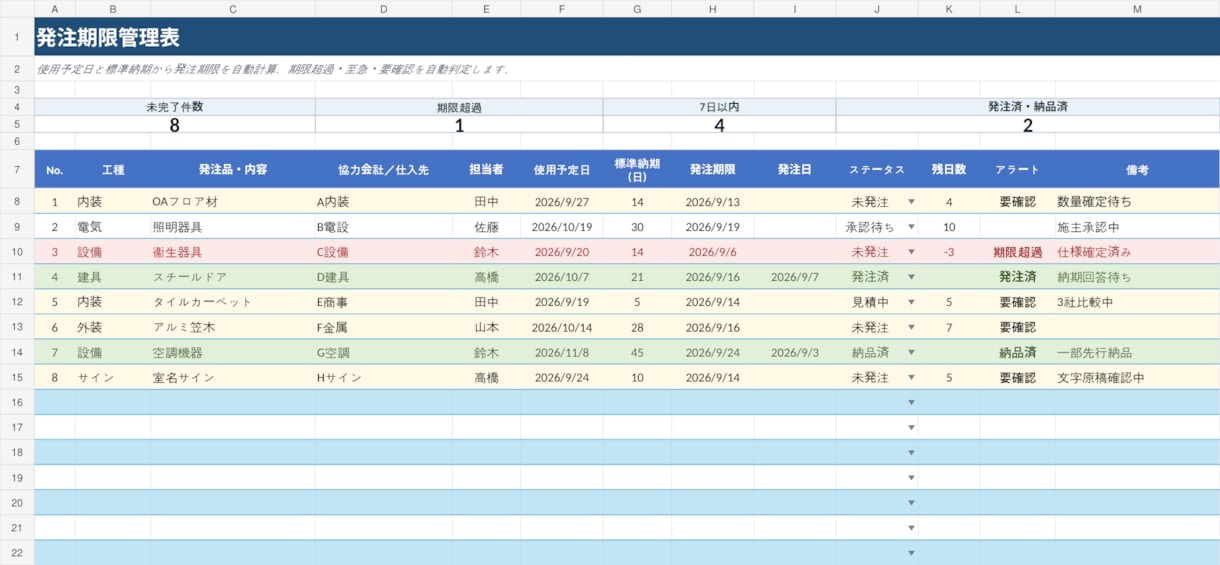 建設現場向けExcel管理表を作ります 施工管理経験者が、現場で使えるExcelを作成します イメージ1