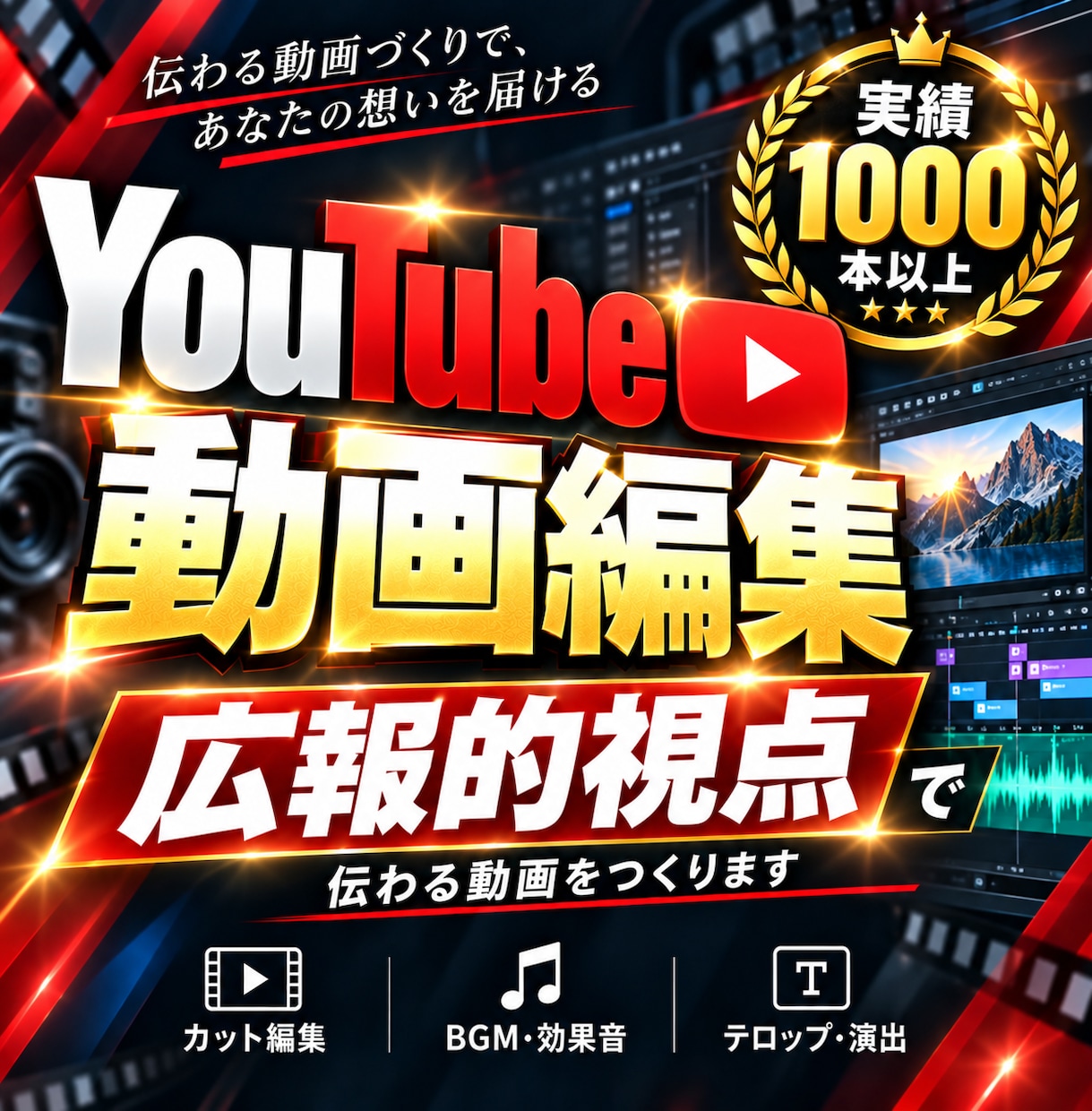 素材尺15分OK★Youtubeの動画編集をします 有名イベントや企業、東京都等★実績多数のプロが丁寧に対応!！ イメージ1