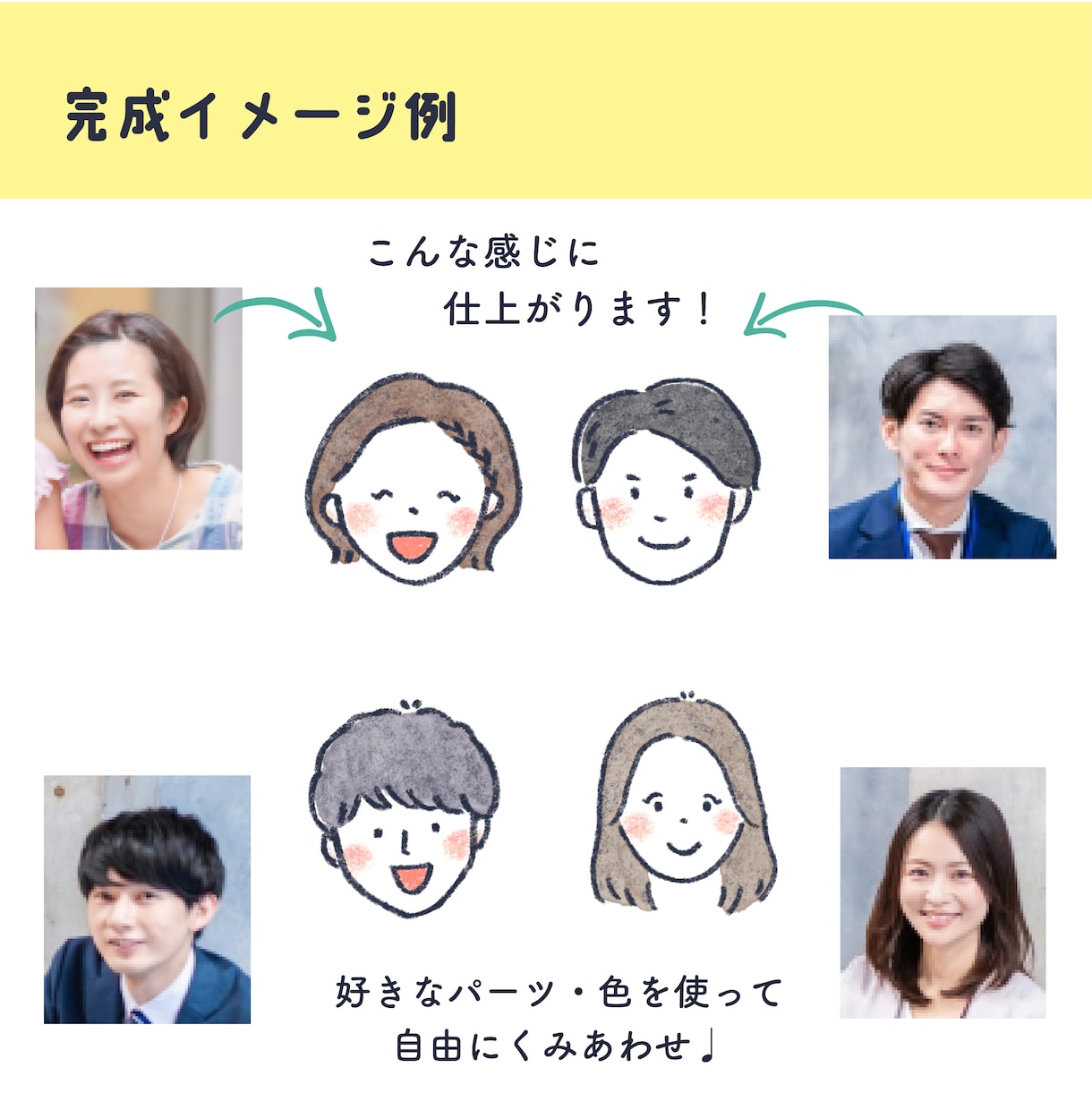 シンプルで親しみやすい！顔アイコン作成します 商用OK！SNS・ブログのアイコンに♩ イメージ7