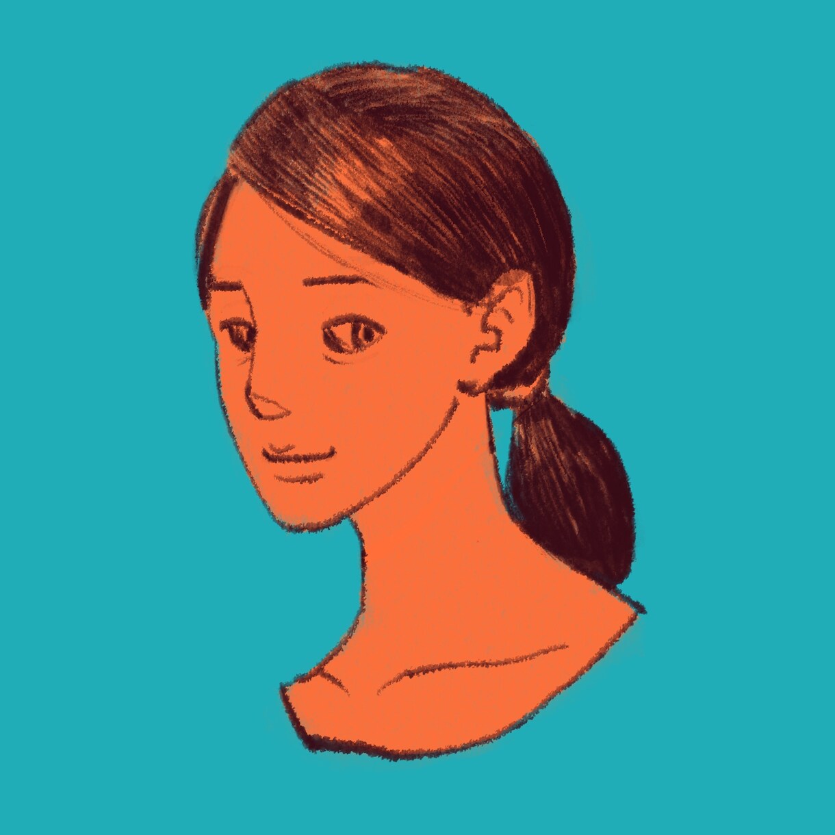 似顔絵を描いてSNS用のアイコンを作ります 古い印刷物のような色彩で、一味違うアイコンに。 イメージ10