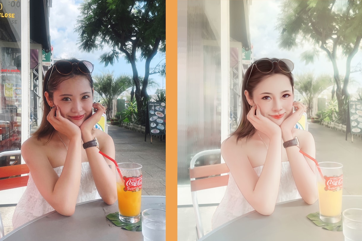 美化する似顔絵を描き。美人美男化します 写真があれば手書き風に描き直す。彼氏/彼女に渡すプレゼント イメージ2