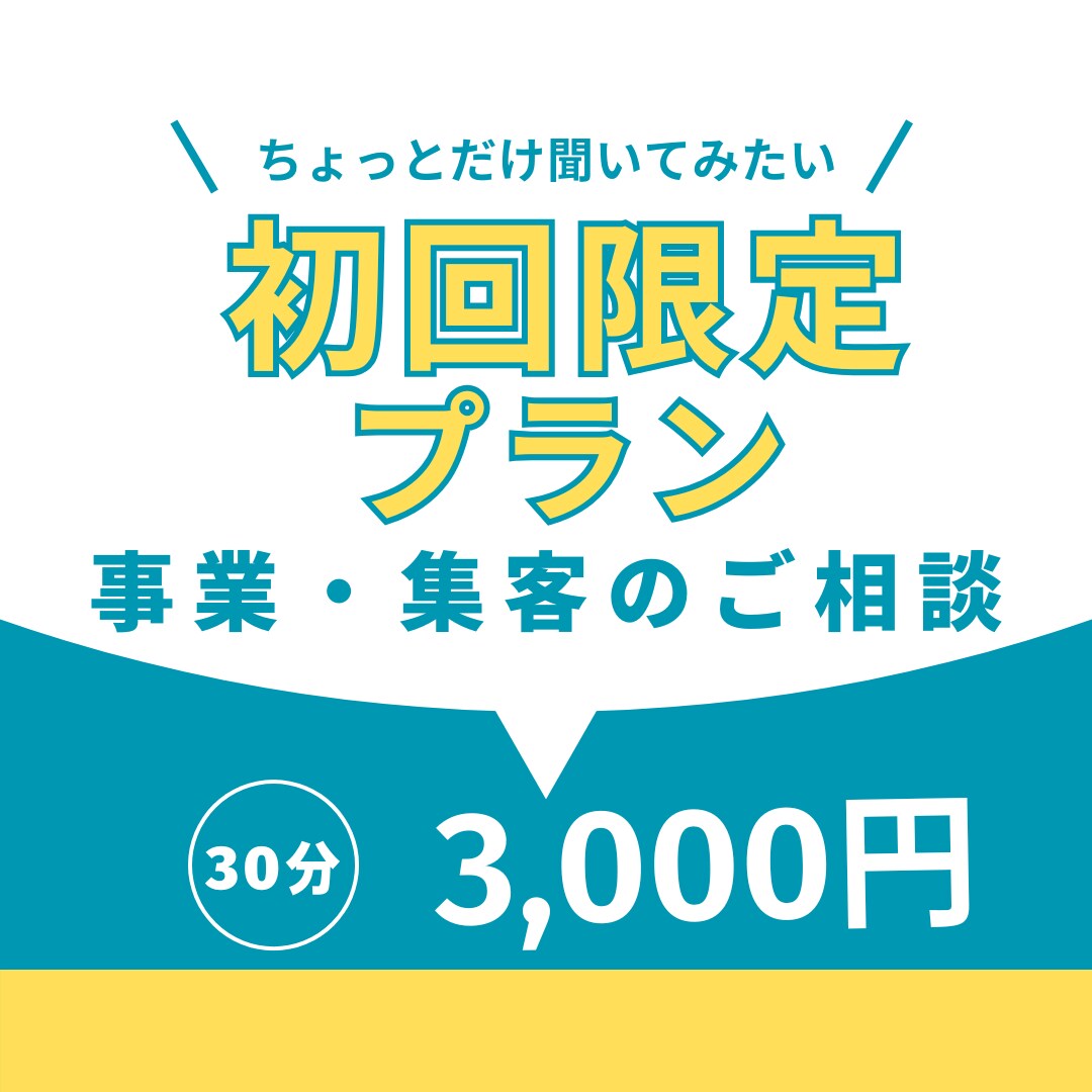 お試しプラン！事業・集客のご相談のります 初回限定プラン！モヤモヤをヒアリングします イメージ1
