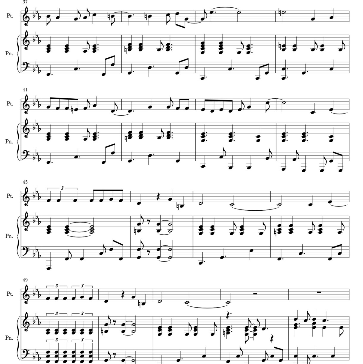 絶対音感を活かして音源を楽譜に採譜いたします 聞き取った音を耳コピして楽譜に正確に書き起こしいたします イメージ2