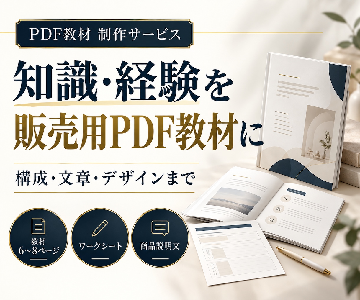 知識や経験を販売用のPDF教材にまとめます メモから構成・文章・デザインまで一括制作 イメージ1