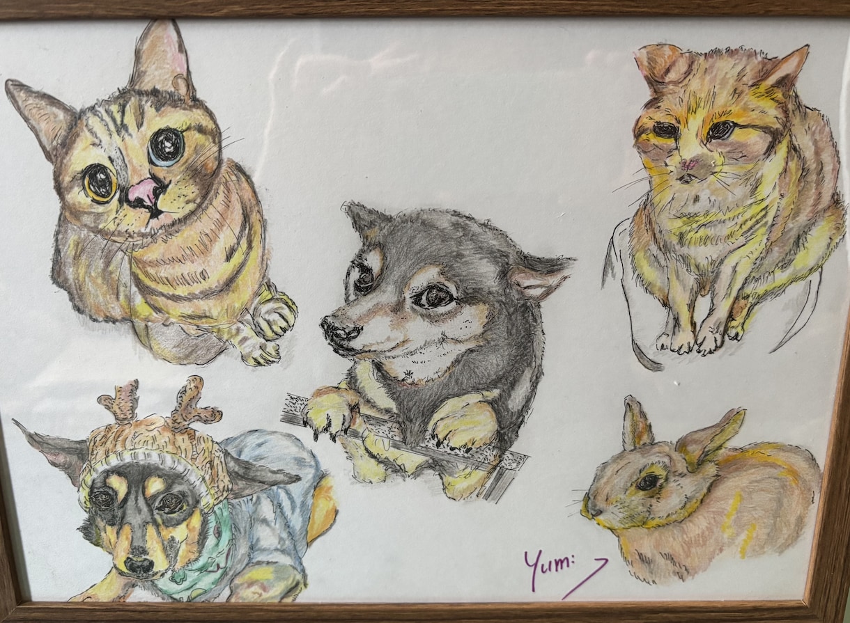 うちの子、お空ぐみの子、を可愛く描きます 可愛くフリーハンド、色鉛筆等でポストサイズからA4判サイズ イメージ7