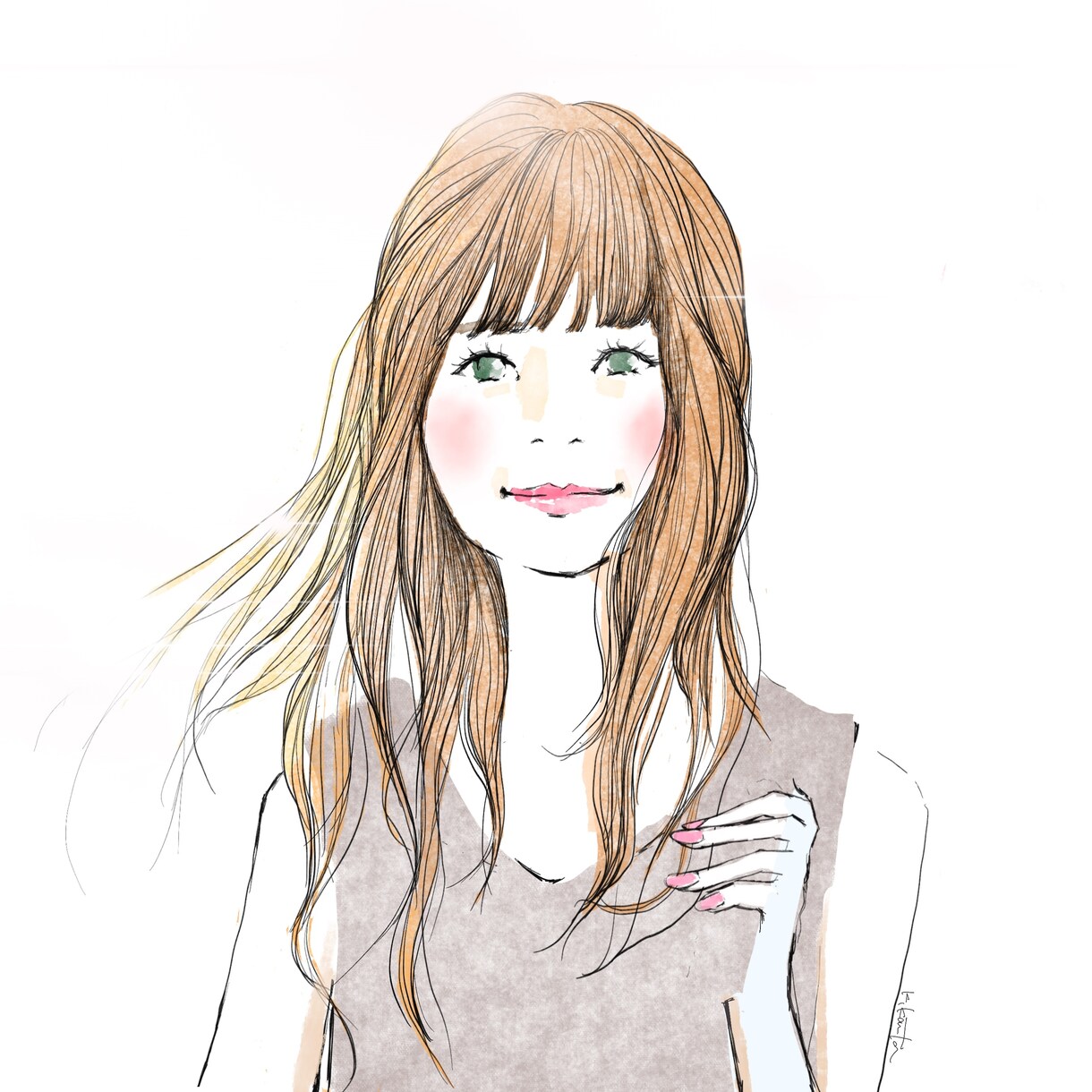 きれいな女の子描きます お写真を元に透明感あるオシャレな女の子データ制作します。 イメージ10
