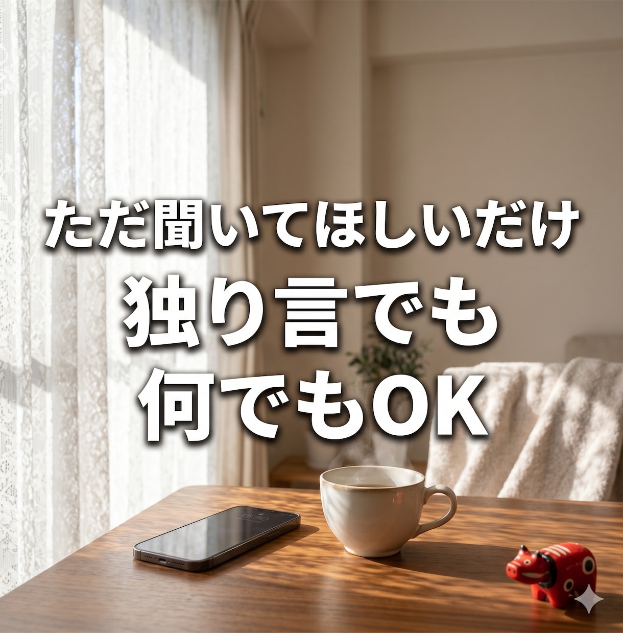 少しでも☆NGなし 何でもお話聞きます 愚痴、人には言えない悩み、なんでも聞きます イメージ4