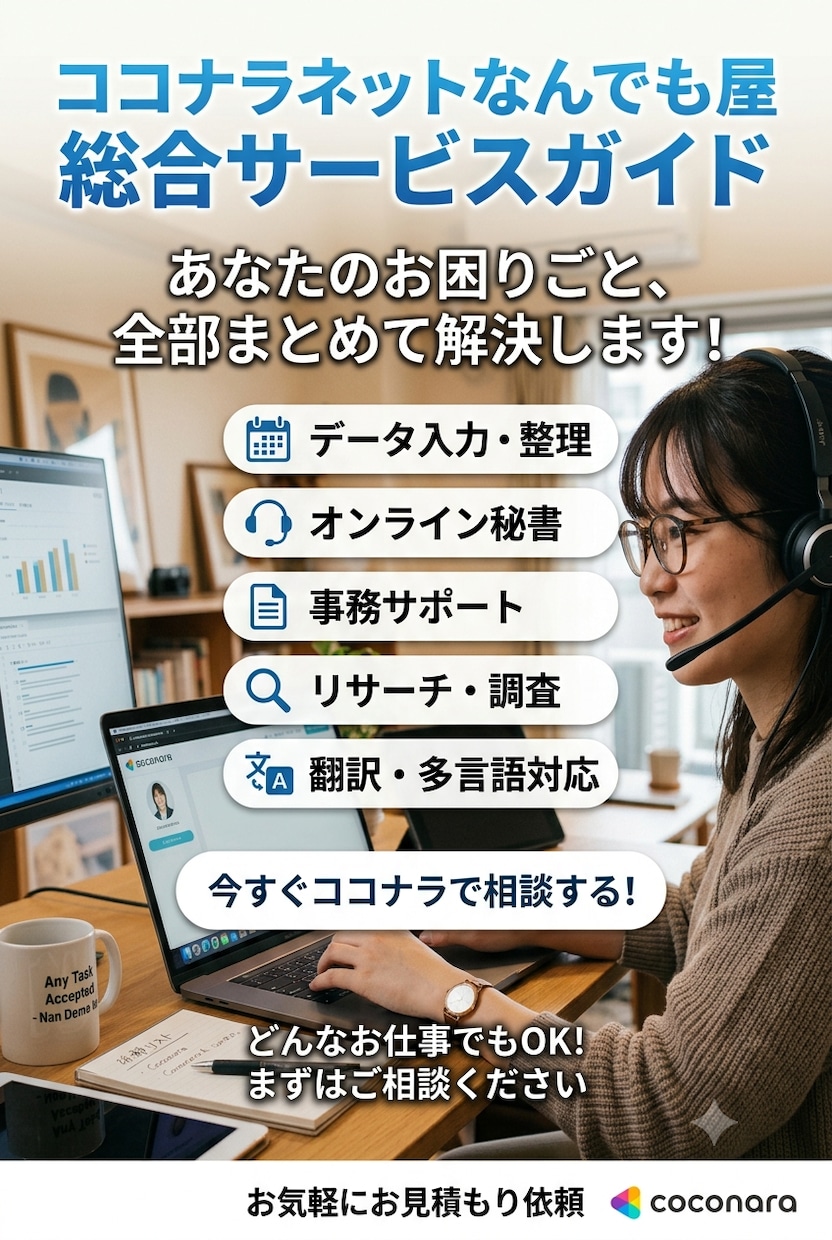 ネットの困りごと何でも解決します ネットの「困った」を即解決！あなたのデジタル便利屋です。 イメージ1