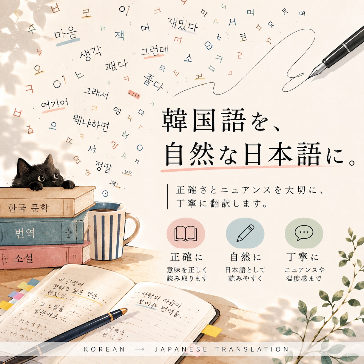 韓国語から日本語への翻訳を承ります 翻訳専門課程修了者が韓国語を自然な日本語に翻訳します イメージ1