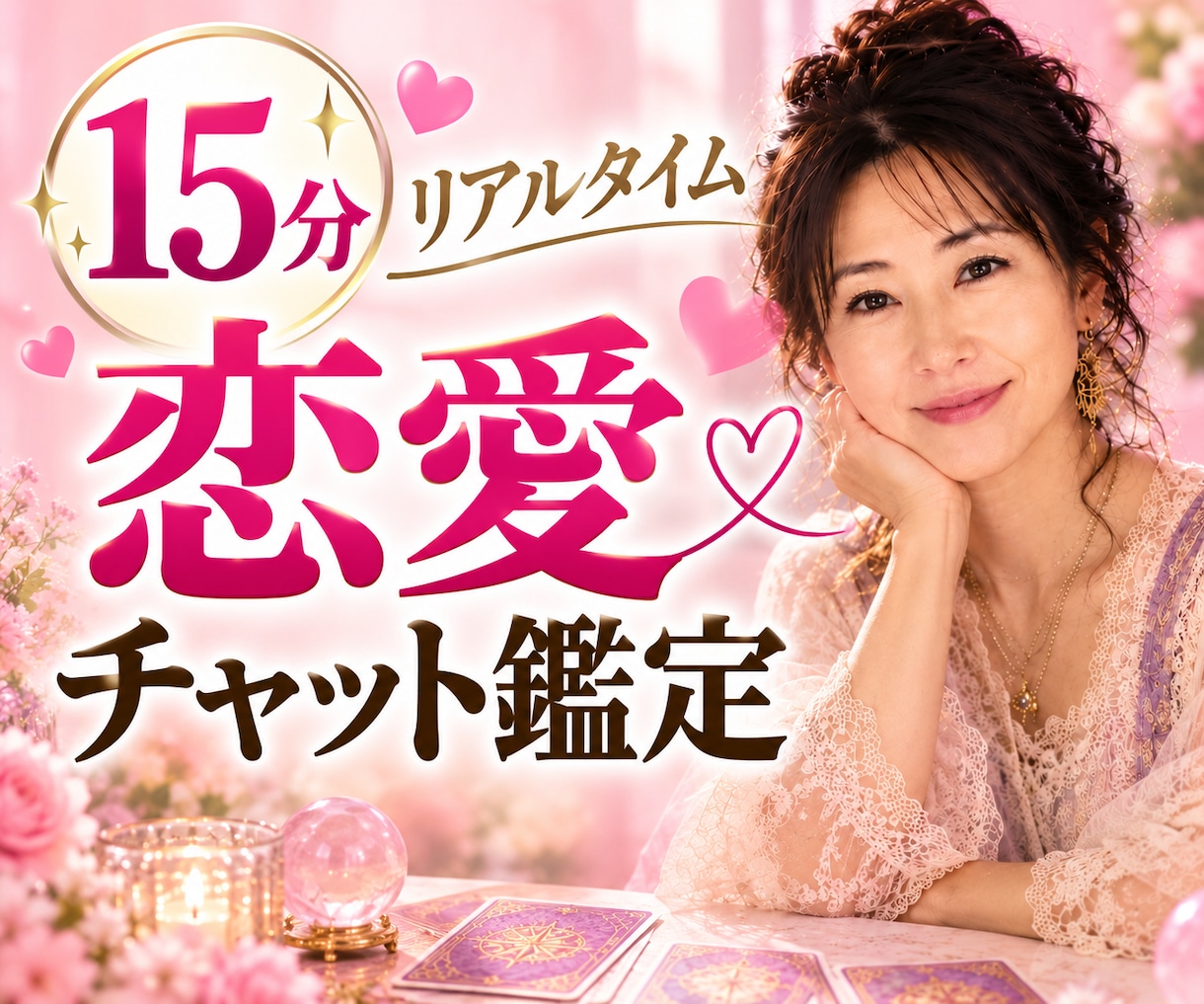 15分チャット鑑定❤️リアルタイムで占います 相手の本音・今後の流れをカード展開で丁寧にリーディング イメージ1
