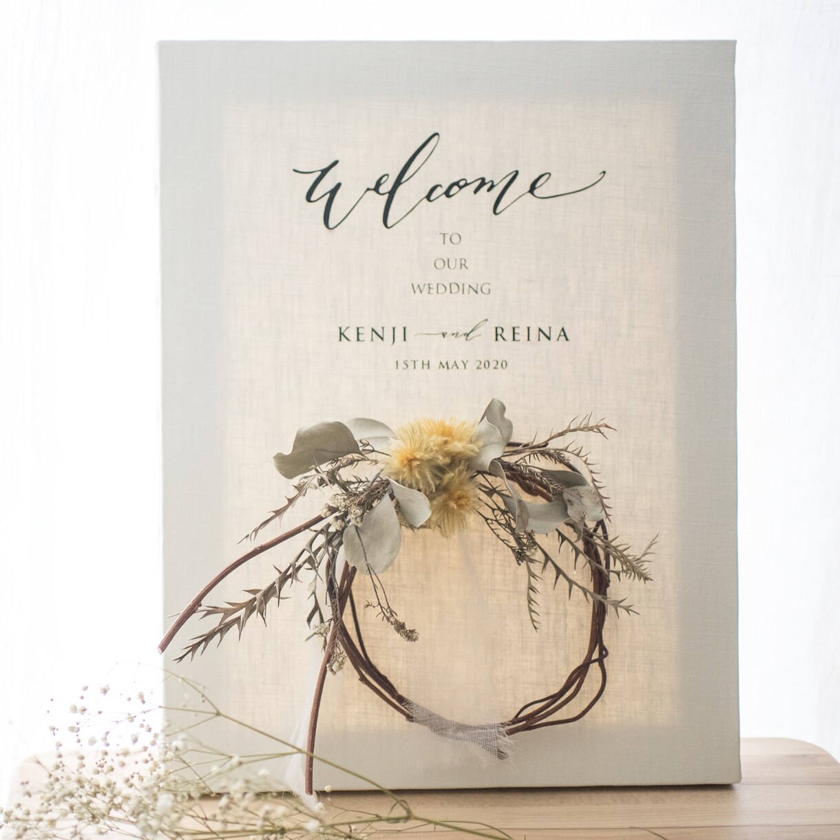 海外センスのウェルカムボード作ります きっと結婚式後もずっと飾りたくなるキャンバスタイプ_DN02 イメージ5