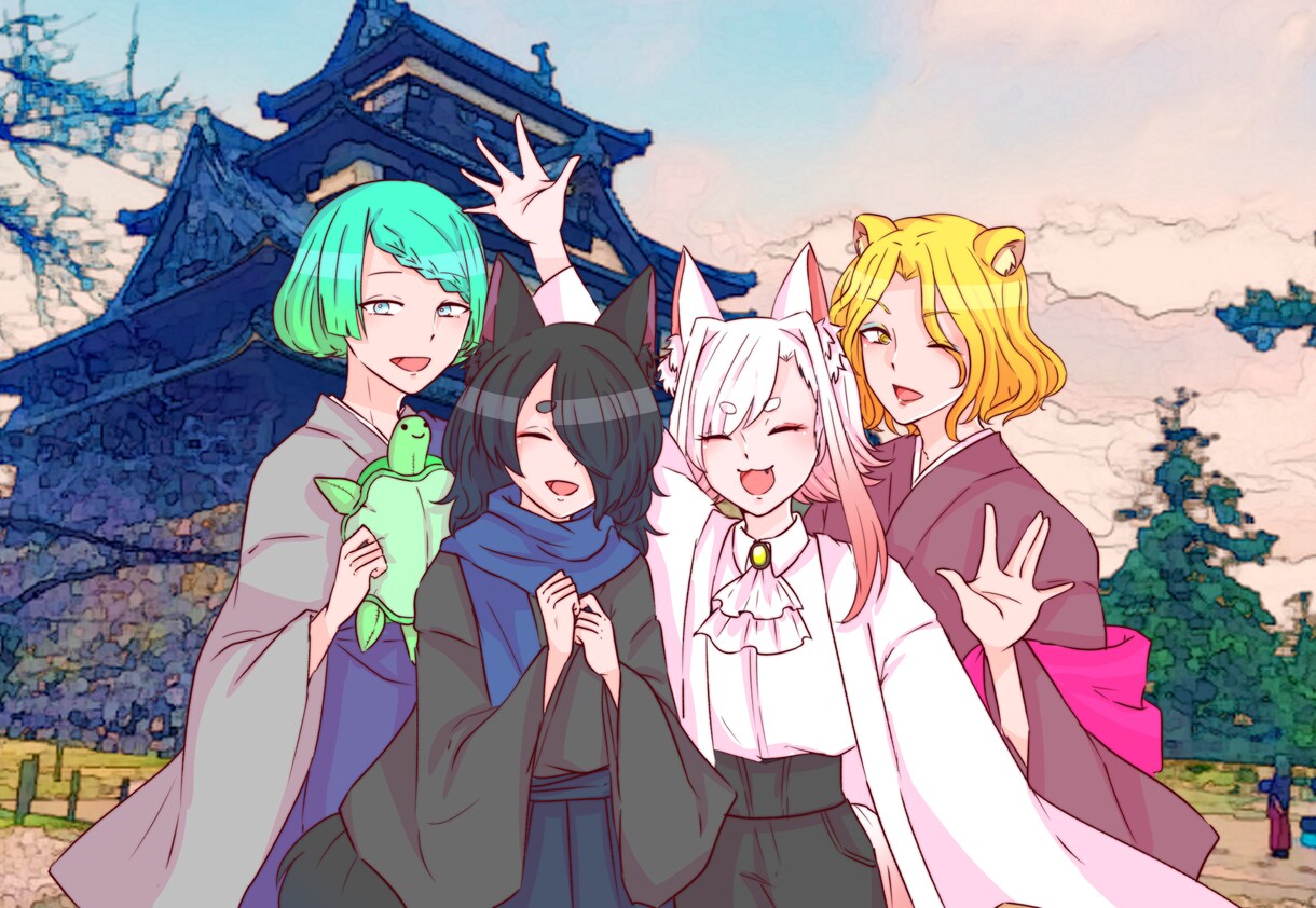 キラキラ＆彩度高め☆イラスト制作します ビビットカラー×かわいい♡強めのイラストで目立っちゃおう♡ イメージ4