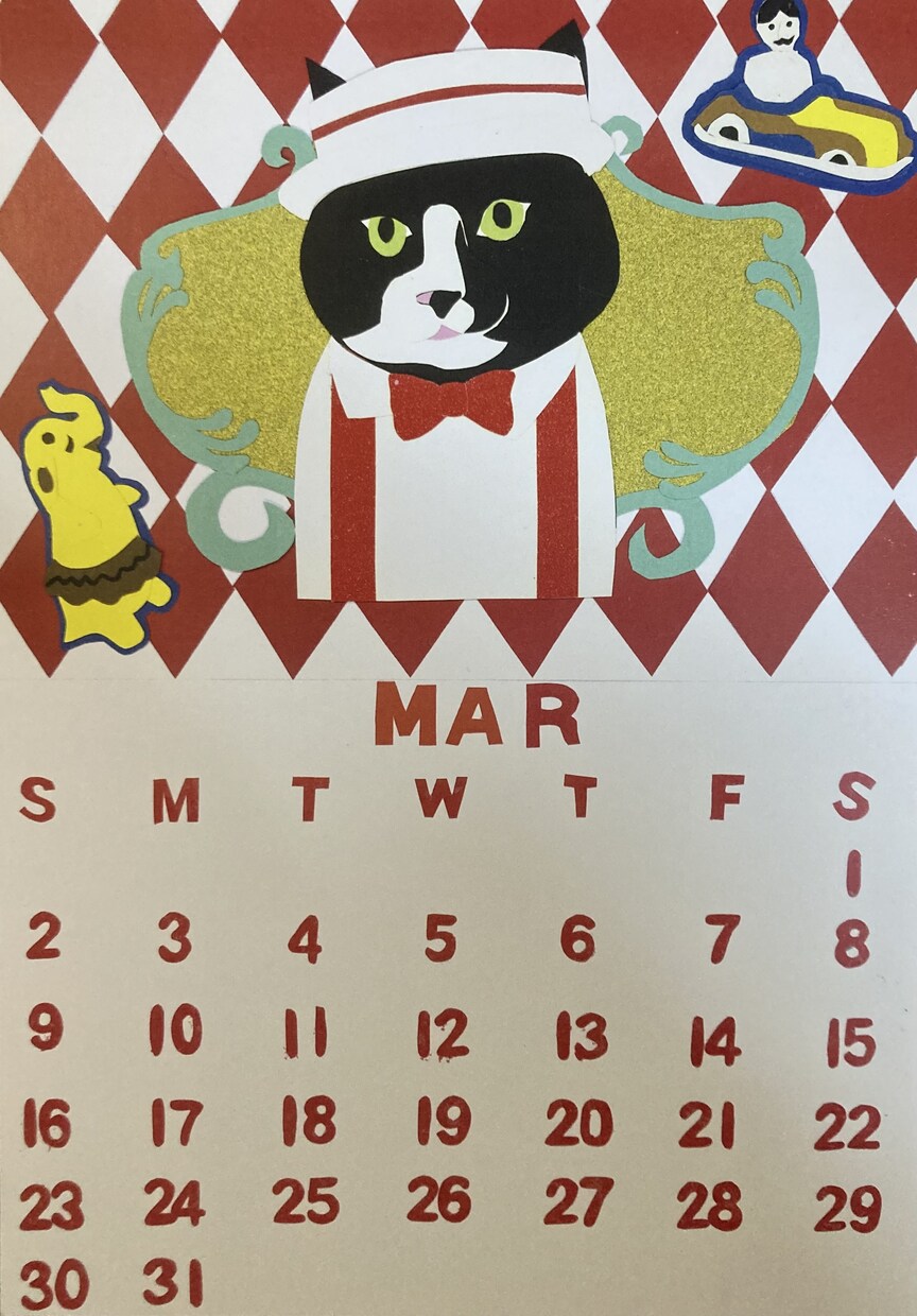 切り絵アートの猫カレンダー販売してます 猫ちゃん好き以外の方にも！唯一無二のクリスマスプレゼント！ イメージ2