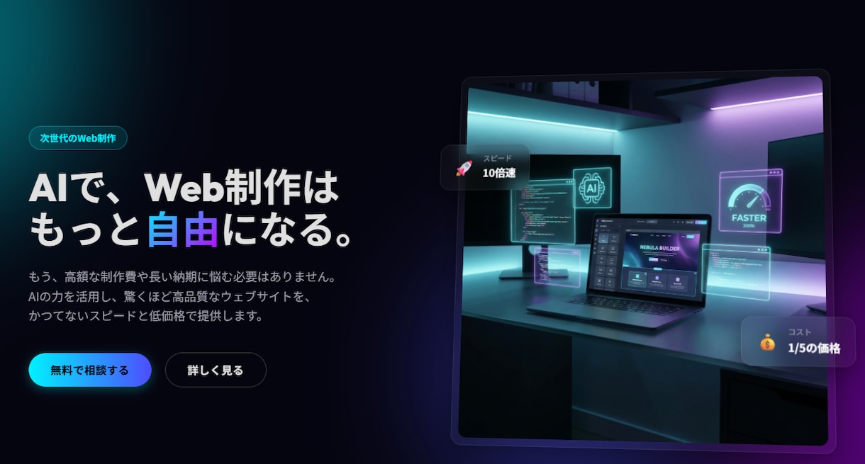 個人店・中小企業向け「優しい」HP作ります 経験×AIで想いを形に。初めてでも安心のWeb制作。 イメージ1