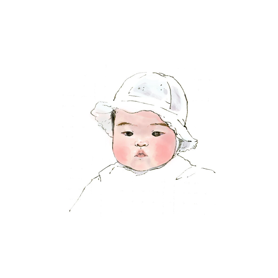 ふんわりかわいい【赤ちゃん似顔絵】を描きます 写真をもとに、記念日や成長記録用のイラストをお描きましす。 イメージ3