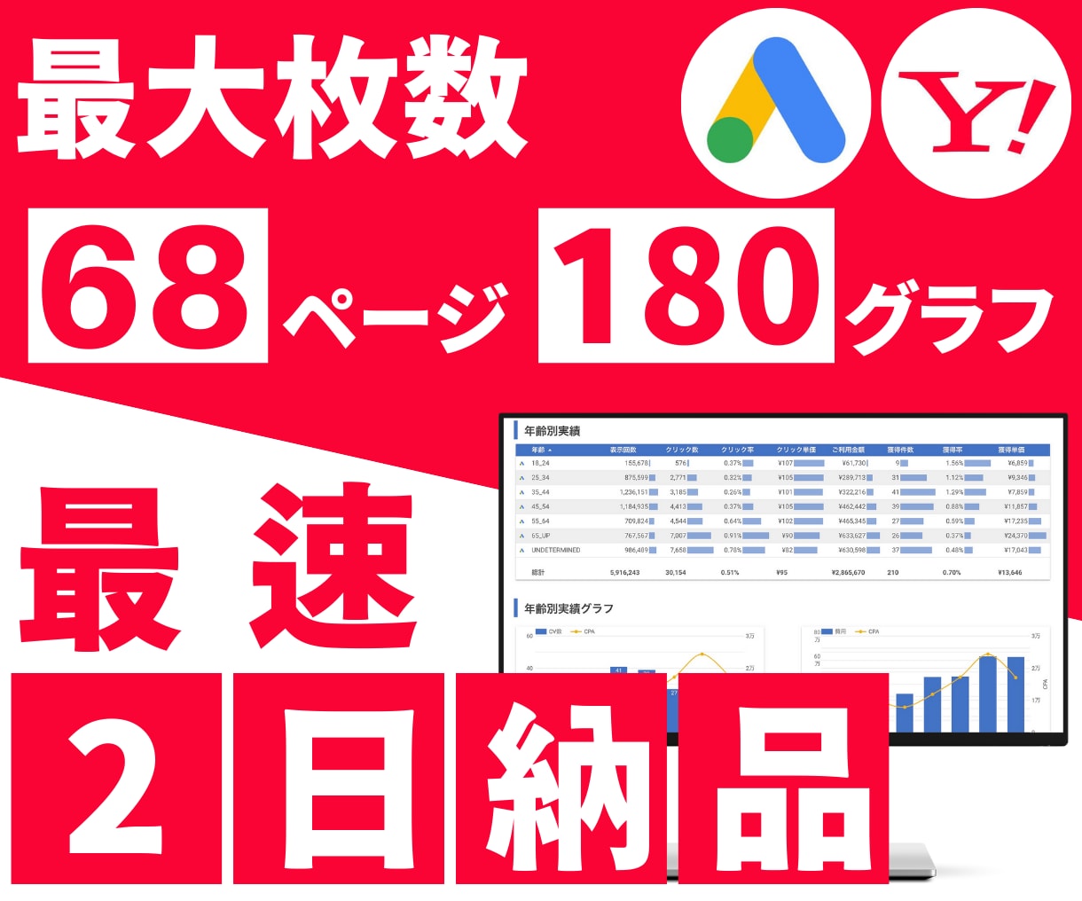 Web広告の分析が簡単にできるレポートを作成します 広告効果を最大限に！使いやすいWEB広告レポートを作成します イメージ2