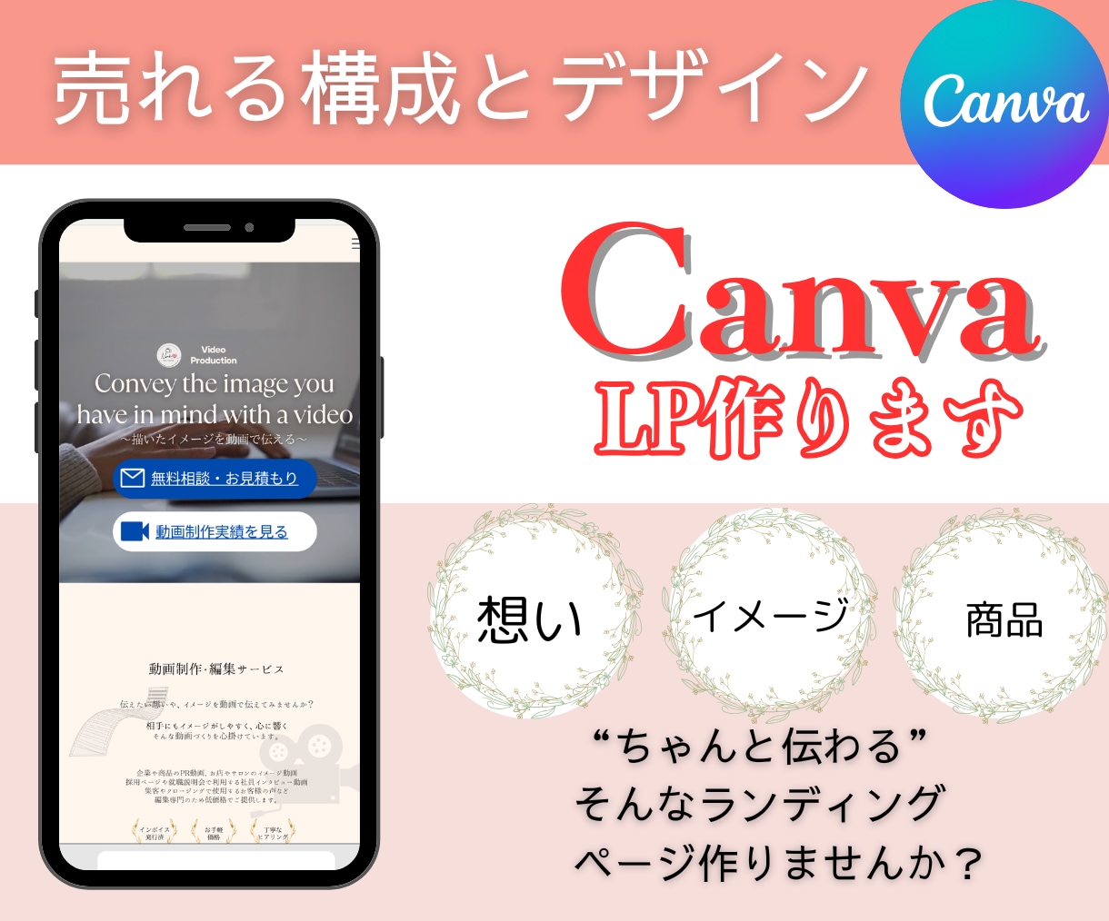 CanvaでLP作成｜売れる構成とデザインします ChatGPTとCanvaで伝わるLPを作成！運用費無料！ イメージ1