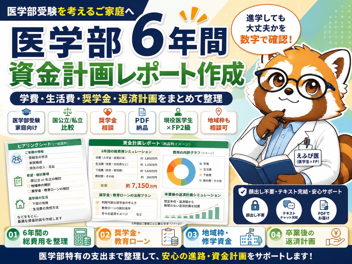医学部進学の資金計画を家庭別に整理します 学費・生活費・資金作り・地域枠まで現役医学生FPが見える化 イメージ1