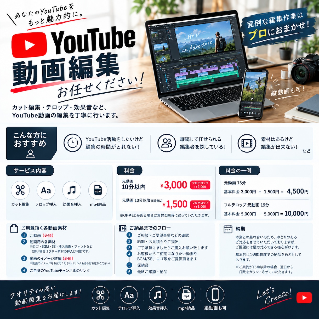 YoutubeやSNSなどの動画編集いたします 動画編集制作・カット・テロップ入れ・適切な効果音 イメージ1