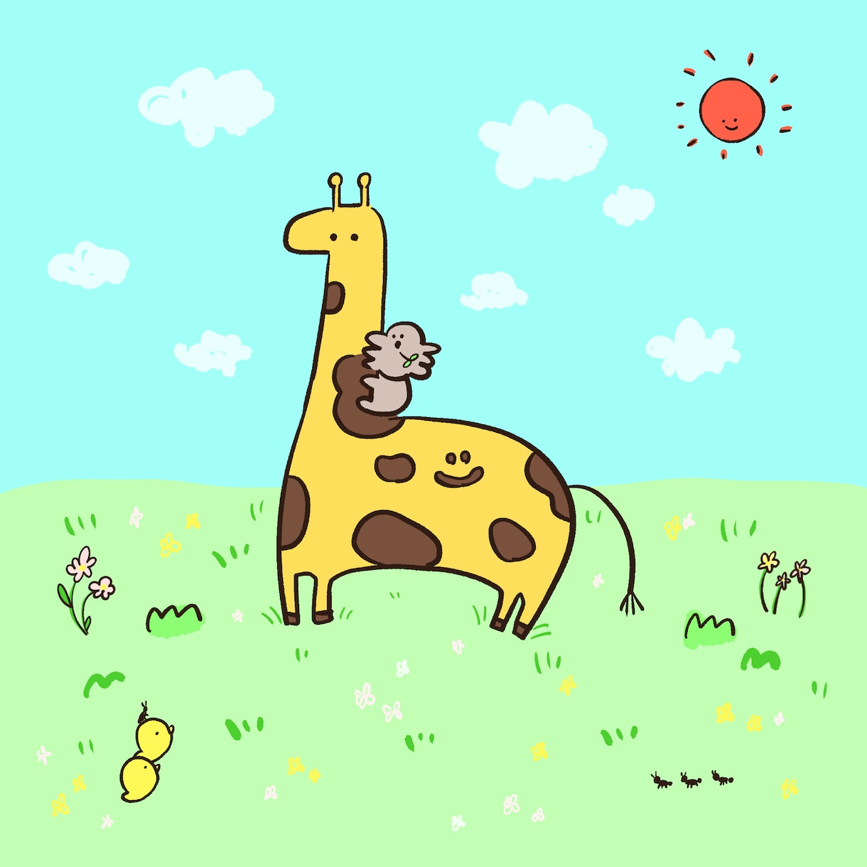 商用OK◎シンプルな動物のイラストを描きます ゆるくてかわいい1枚！アイコン・挿絵に利用できます イメージ1