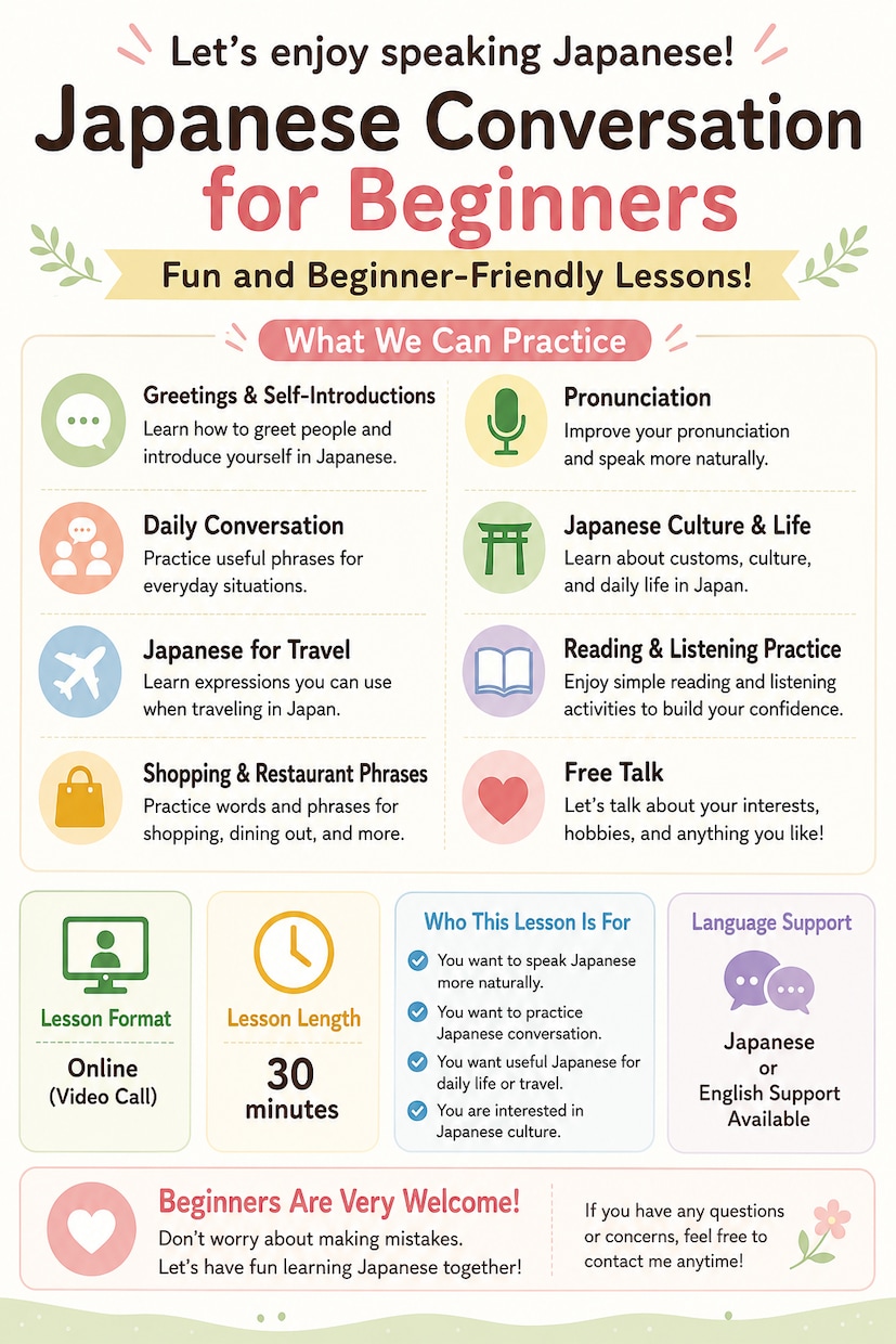 日本語を教えます/にほんごをおしえます Let's Enjoy Speaking Japanese! イメージ2