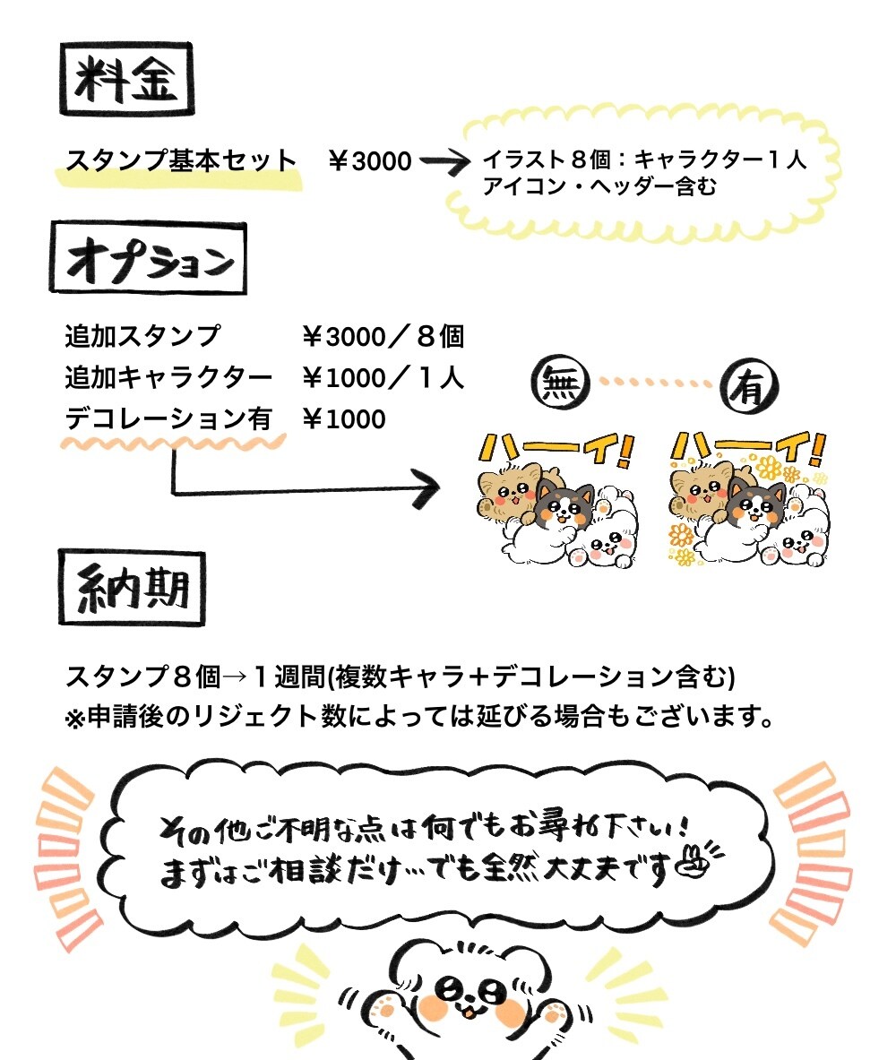 あなただけのLINEスタンプを作ります ✴︎キャラクターもフレーズも自由にえらべる✴︎ イメージ4