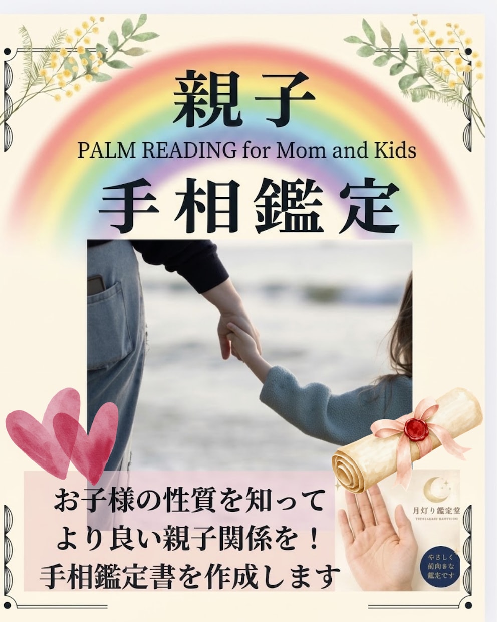 親子手相　鑑定いたします 親子それぞれの性質、強みを知って良い親子関係を イメージ1