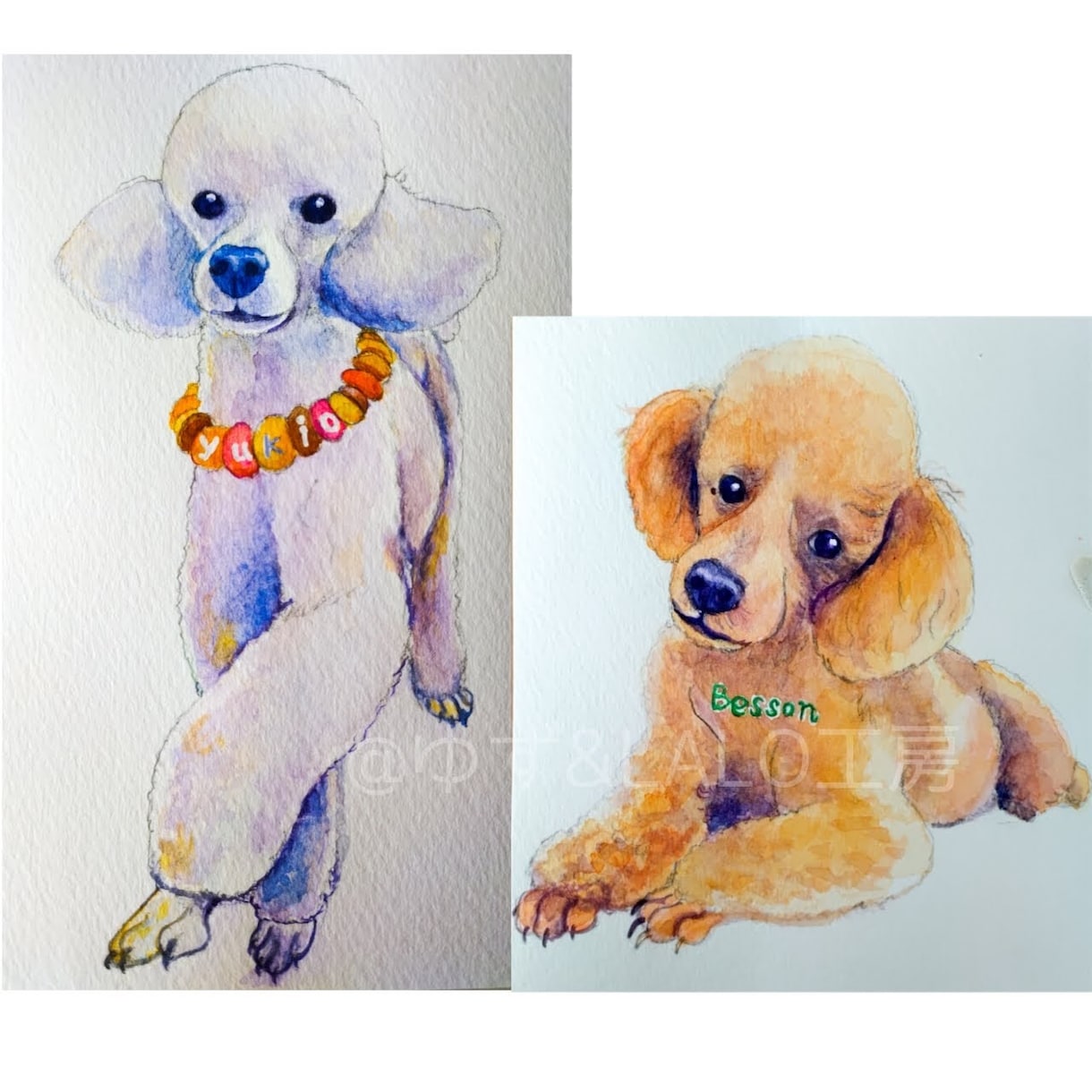 うちの子かわいい似顔絵SMサイズ水彩画描きます 記念日にも！可愛いうちの子水彩画！！ イメージ2