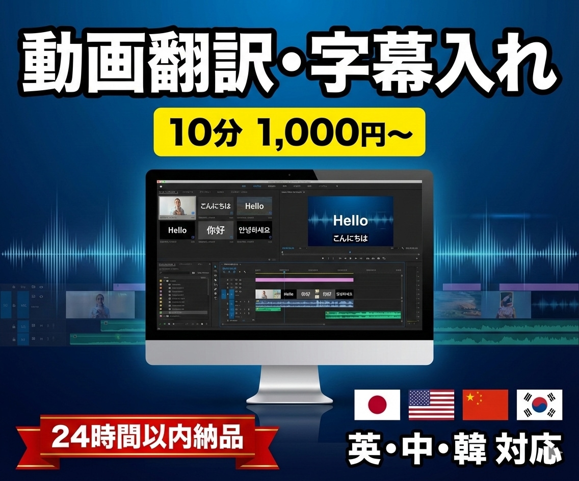 30分まで3,000円⇒字幕・カット他編集します 素材30分以内なら字幕・テロップ・カット含めて編集します イメージ2